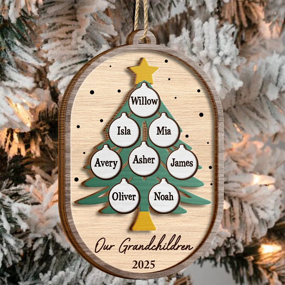 Family Tree Name - Personalized 2-Layered Wooden Ornament - Image 3