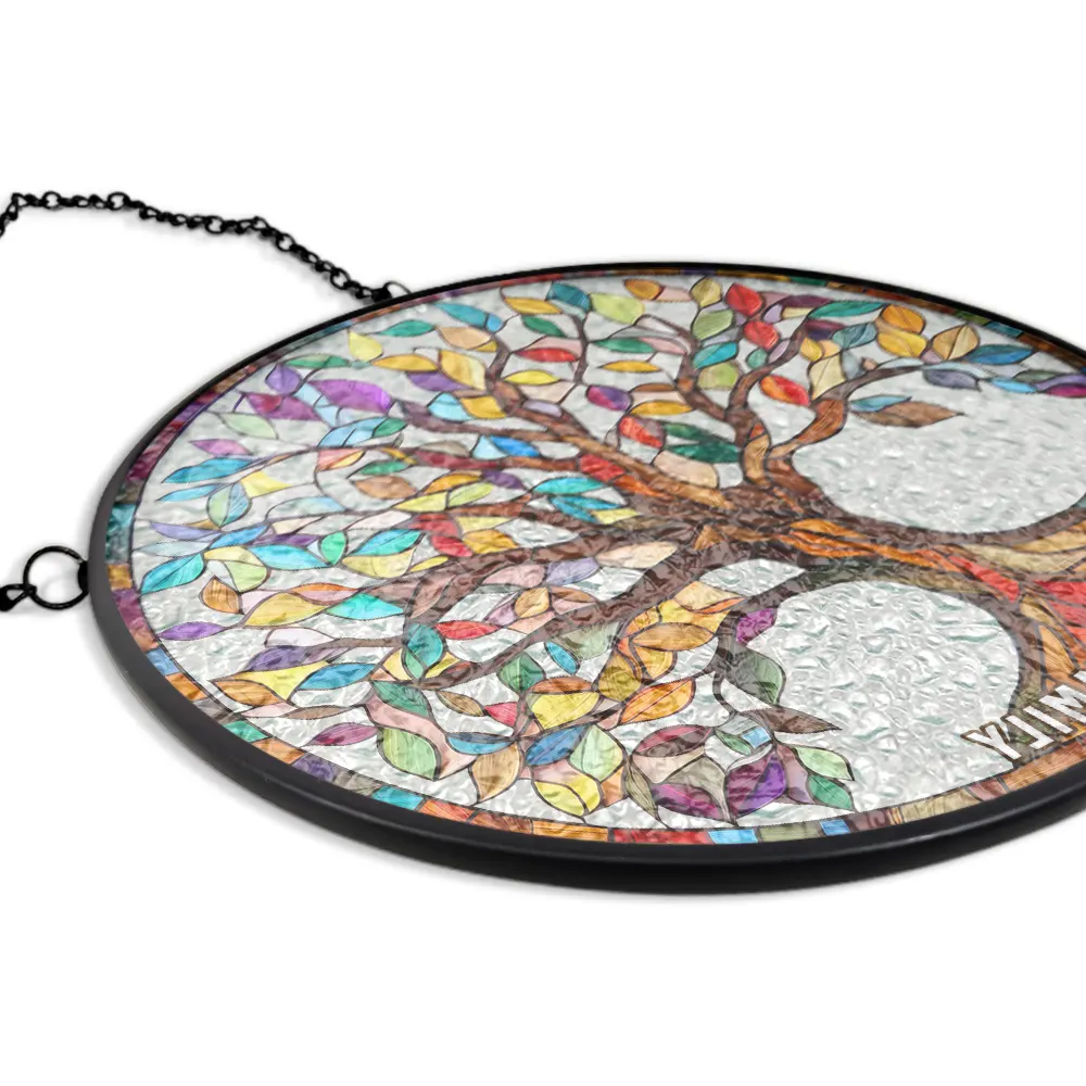 Family Tree Of Life - Personalized Stained Glass Window Hanging Suncatcher - Image 5