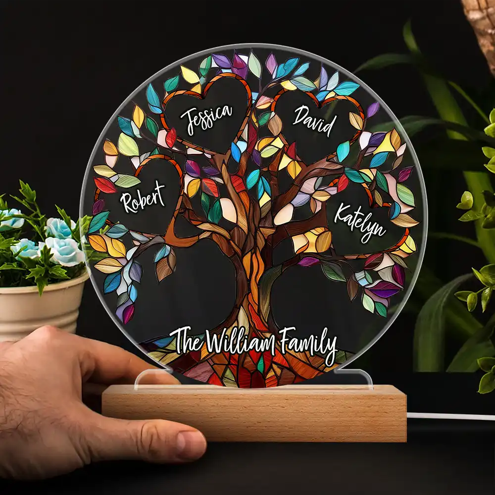 Family Unbreakable Bond Tree Of Life - Personalized 3D Led Light Wooden Base - Image 4
