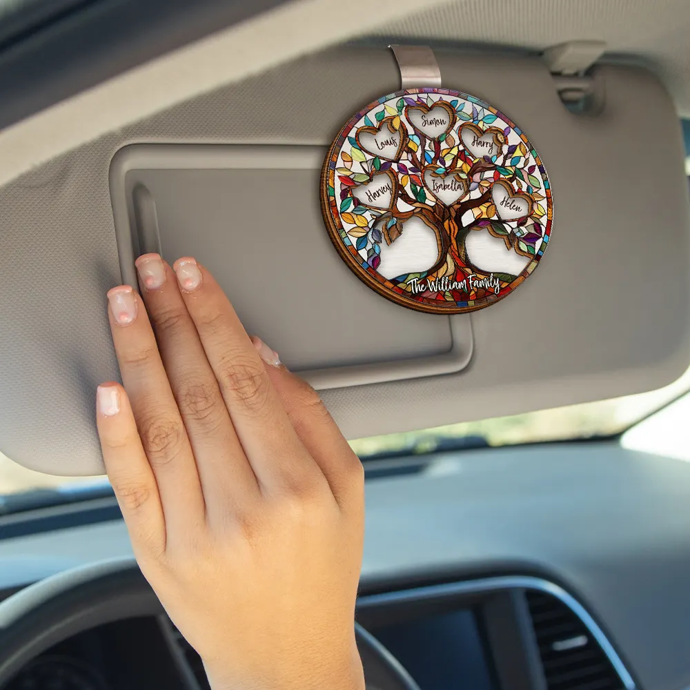 Family Unbreakable Bond Tree Of Life - Personalized Custom Shaped Car Visor Clip - Image 4