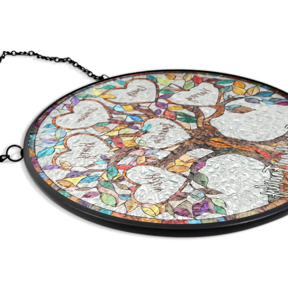Family Unbreakable Bond Tree Of Life - Personalized Stained Glass Window Hanging Suncatcher - Image 5