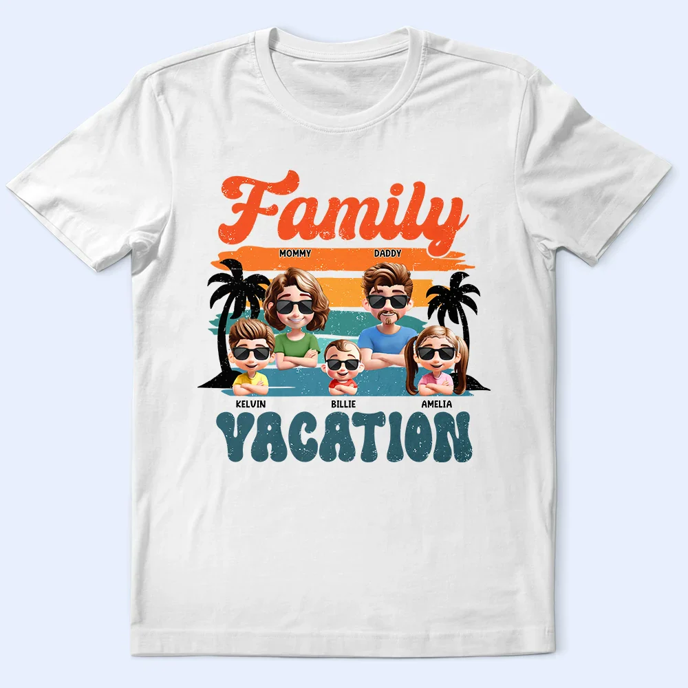 Family Vacation 3D Effect - Personalized T Shirt