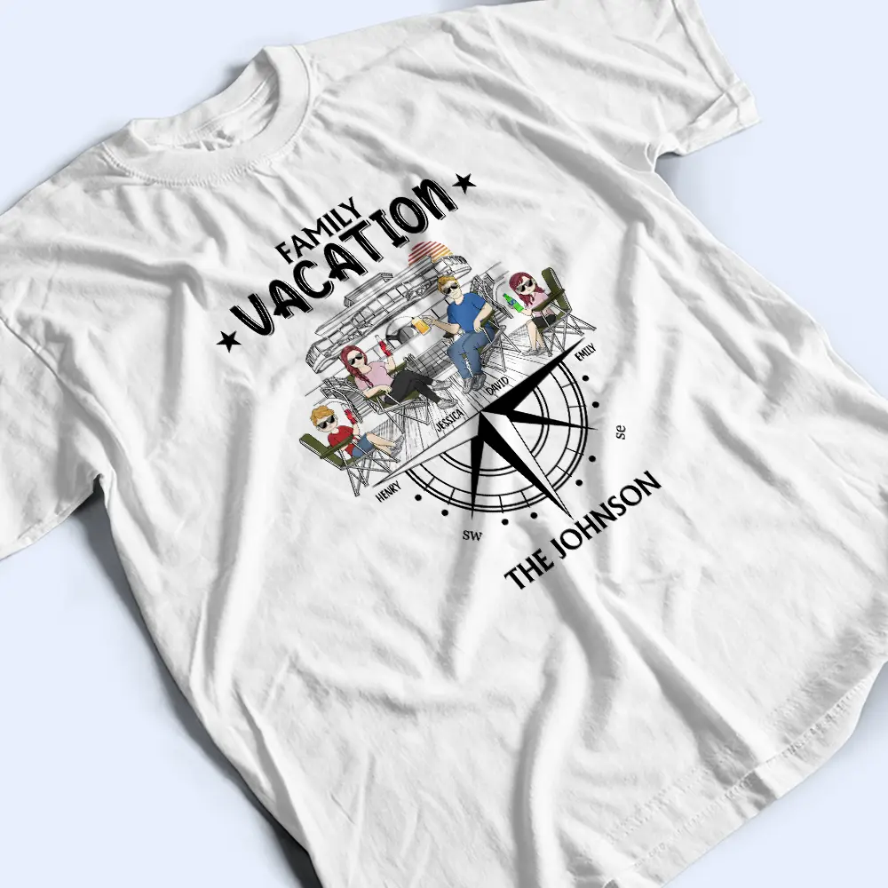 Family Vacation Compass - Personalized T Shirt - Image 3
