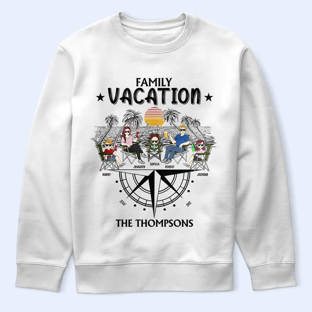 Family Vacation Compass - Personalized T Shirt - Image 5