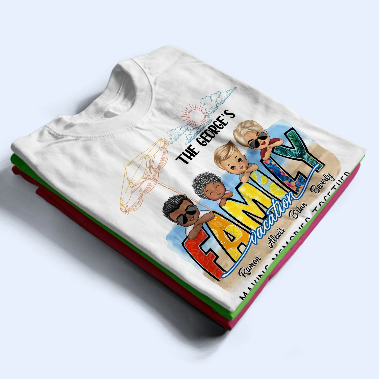 Family Vacation Making Memories Together - Birthday, Anniversary, Travel Gift For Grandma, Grandpa, Mom, Dad, Matching Item For Family Trip - Personalized T Shirt - Image 2