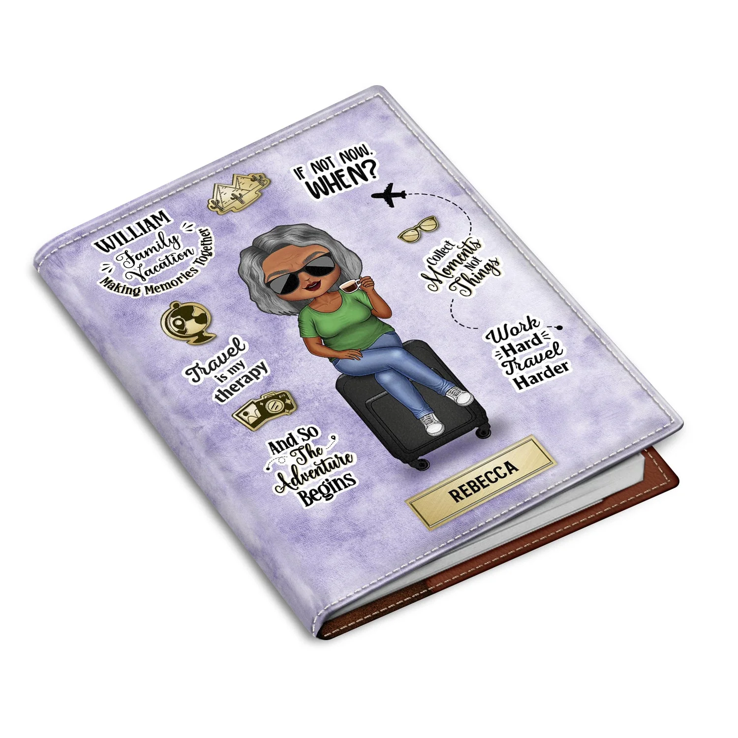 Family Vacation Making Memories Together - Birthday Gift For Him, Her, Kid, Family, Travel, Vacation Lovers - Personalized Custom Passport Cover, Passport Holder - Image 2