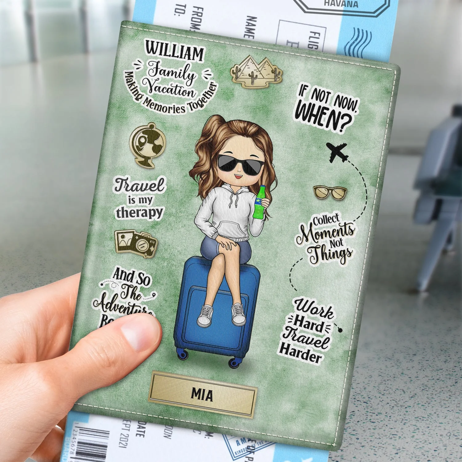 Family Vacation Making Memories Together - Birthday Gift For Him, Her, Kid, Family, Travel, Vacation Lovers - Personalized Custom Passport Cover, Passport Holder - Image 3