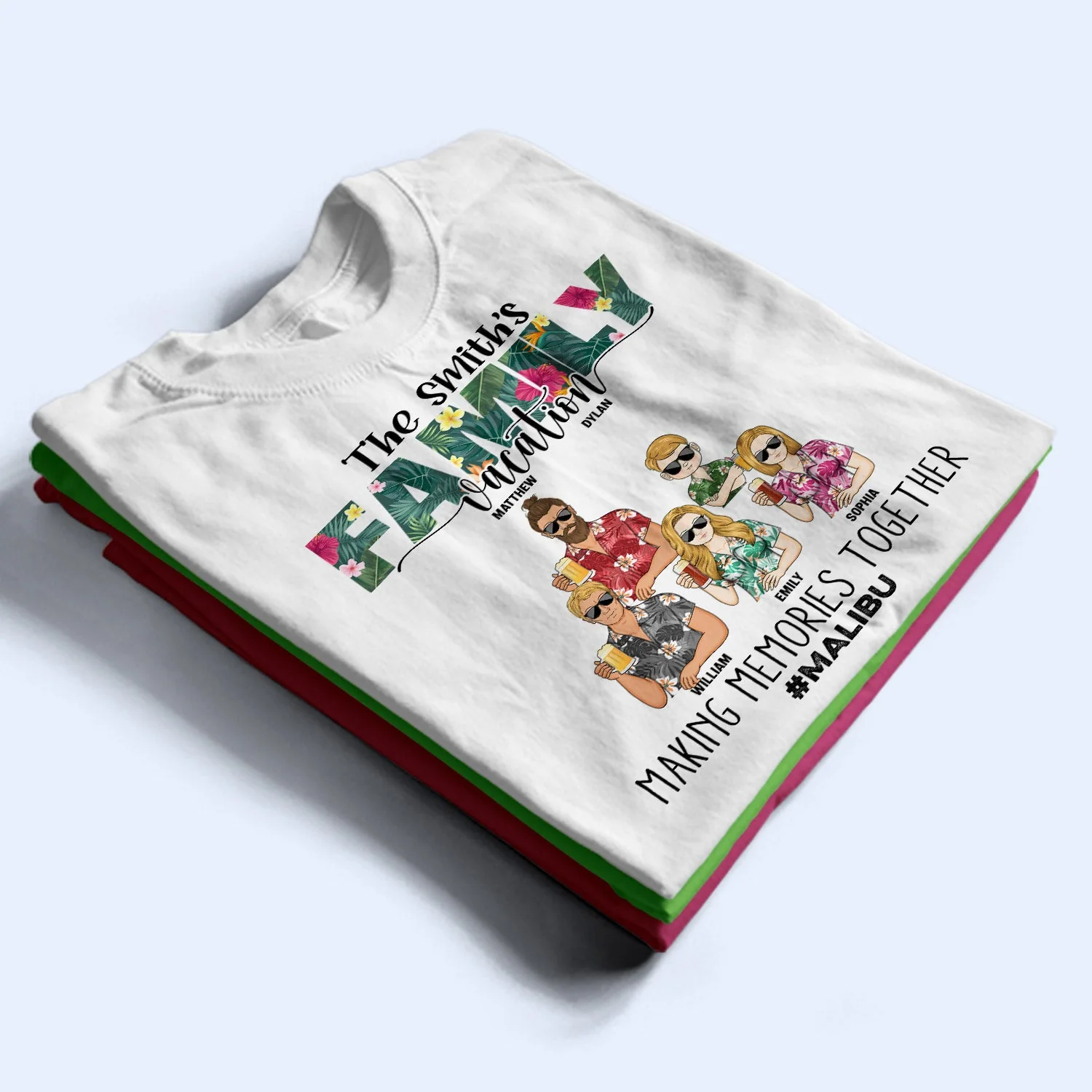 Family Vacation Making Memories Together - Gift For Family - Personalized Custom T Shirt - Image 2