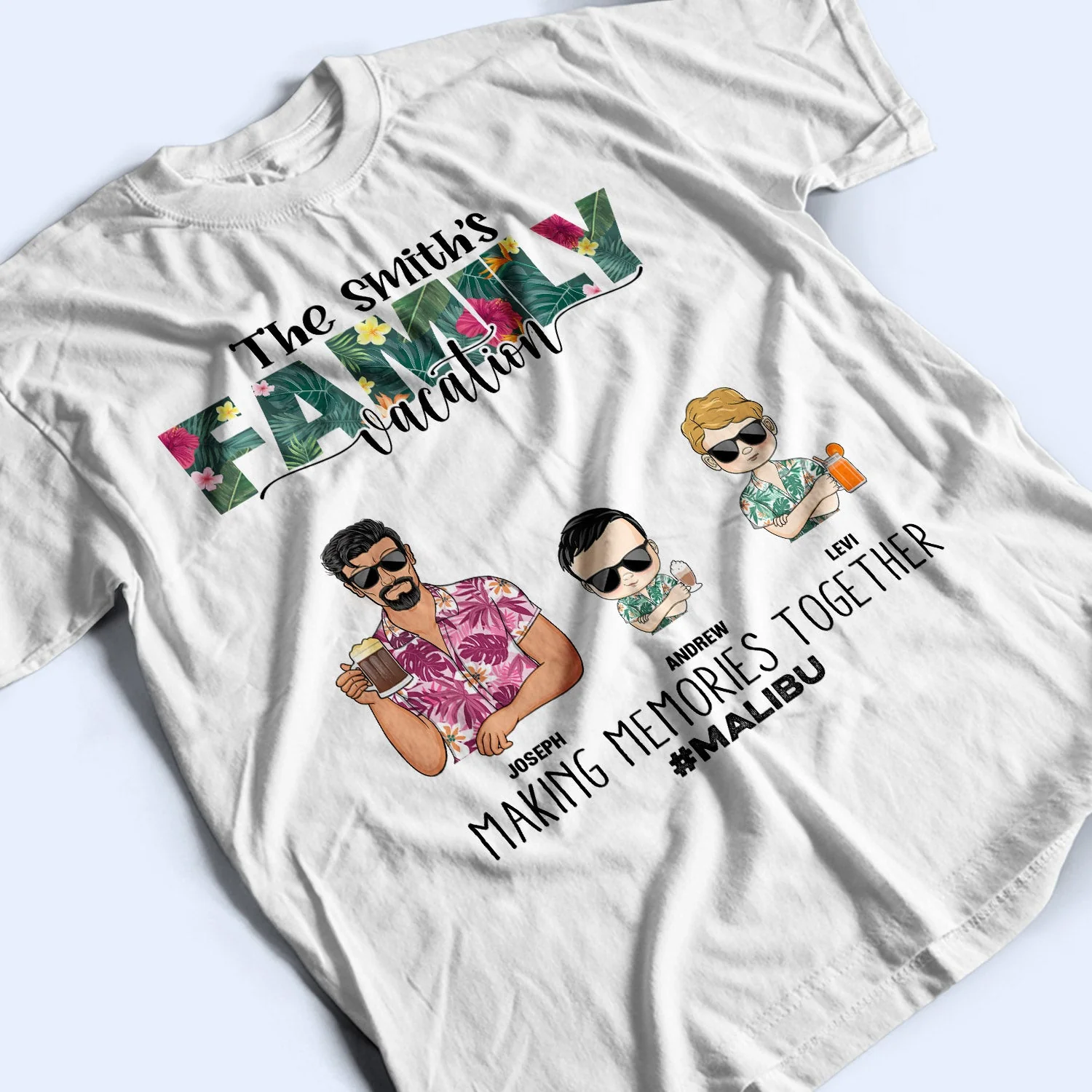 Family Vacation Making Memories Together - Gift For Family - Personalized Custom T Shirt - Image 3