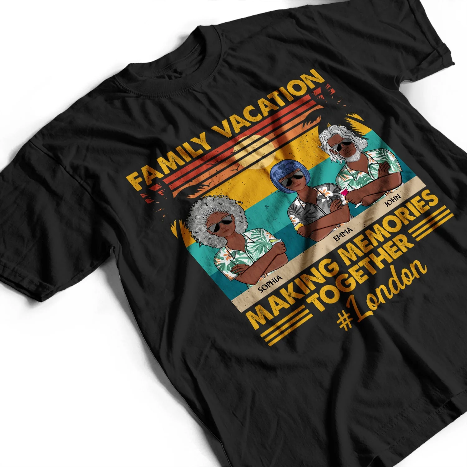 Family Vacation Making Memories Together Traveling Beach - Funny, Holiday Gift For Husband, Wife, Couples - Personalized Custom T Shirt - Image 3