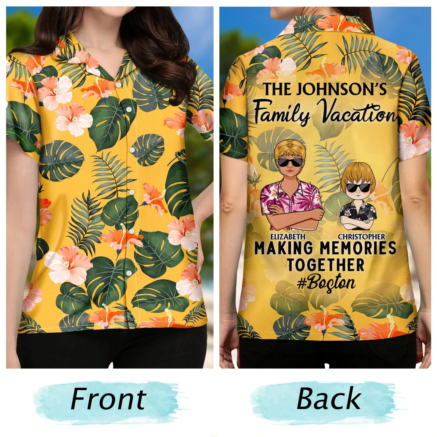 Family Vacation Making Memories Together Traveling Beach - Funny, Holiday Gift For Husband, Wife, Couples - Personalized Hawaiian Shirt - Image 4