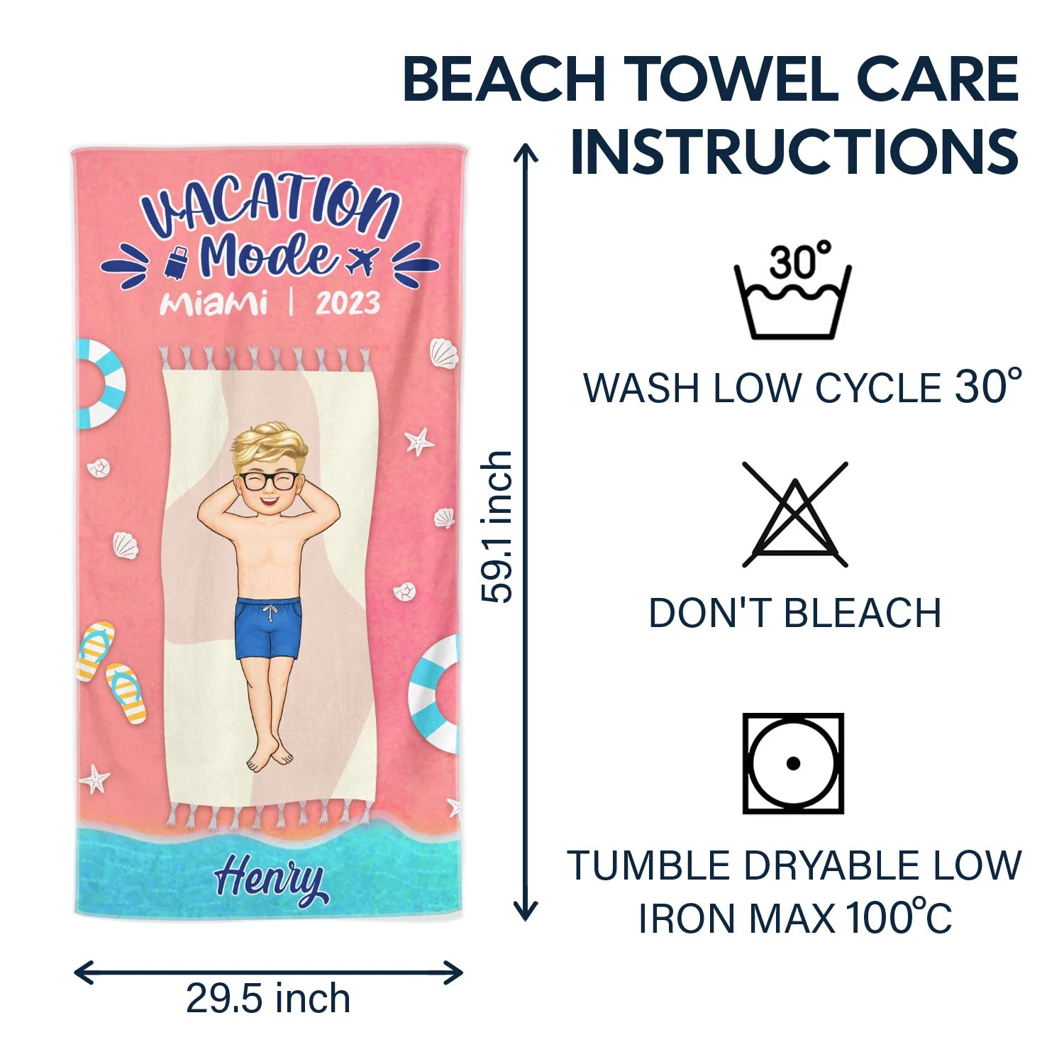 Family Vacation Vacay Mode - Gift For Family - Personalized Custom Beach Towel - Image 6