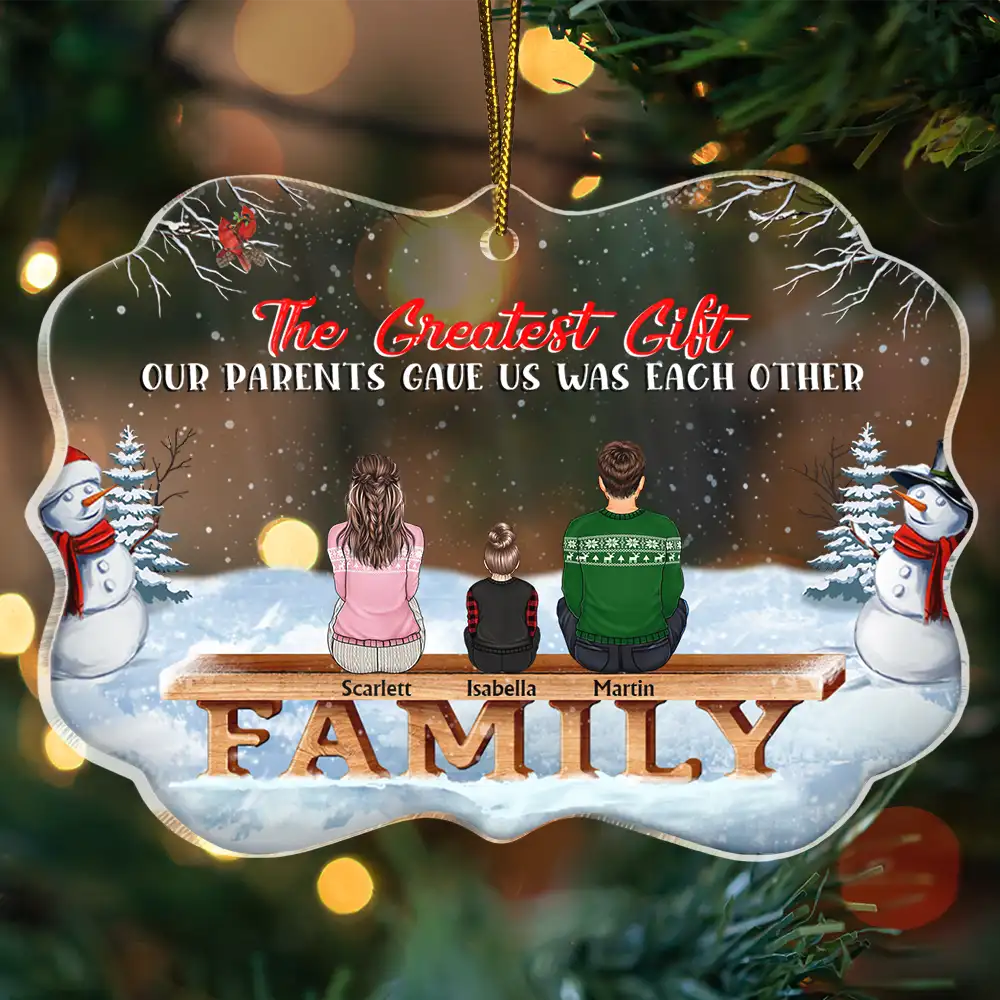 Family Where Begins And Love Never Ends - Memorial Gift - Christmas Gift - Personalized Custom Medallion Acrylic Ornament - Image 3
