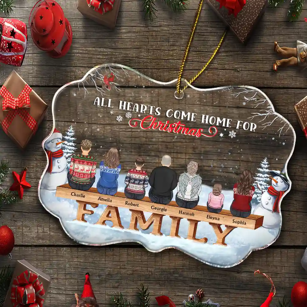 Family Where Begins And Love Never Ends - Memorial Gift - Christmas Gift - Personalized Custom Medallion Acrylic Ornament - Image 5