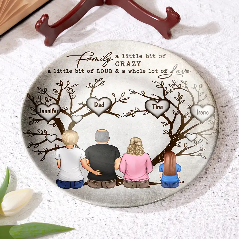 Family Where Life Begins And Love Never End - Personalized Ceramic Plate - Image 4