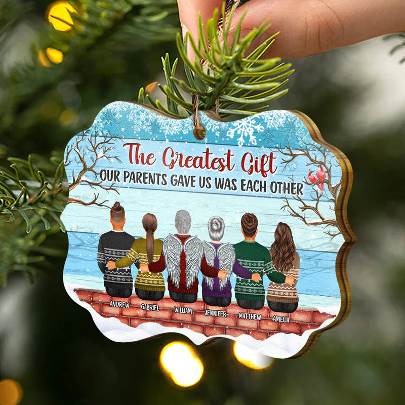 Family Where Life Begins And Love Never Ends - Christmas Memorial Gift - Personalized Wooden Ornament - Image 2