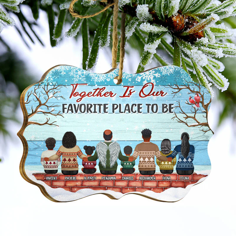 Family Where Life Begins And Love Never Ends - Christmas Memorial Gift - Personalized Wooden Ornament - Image 3
