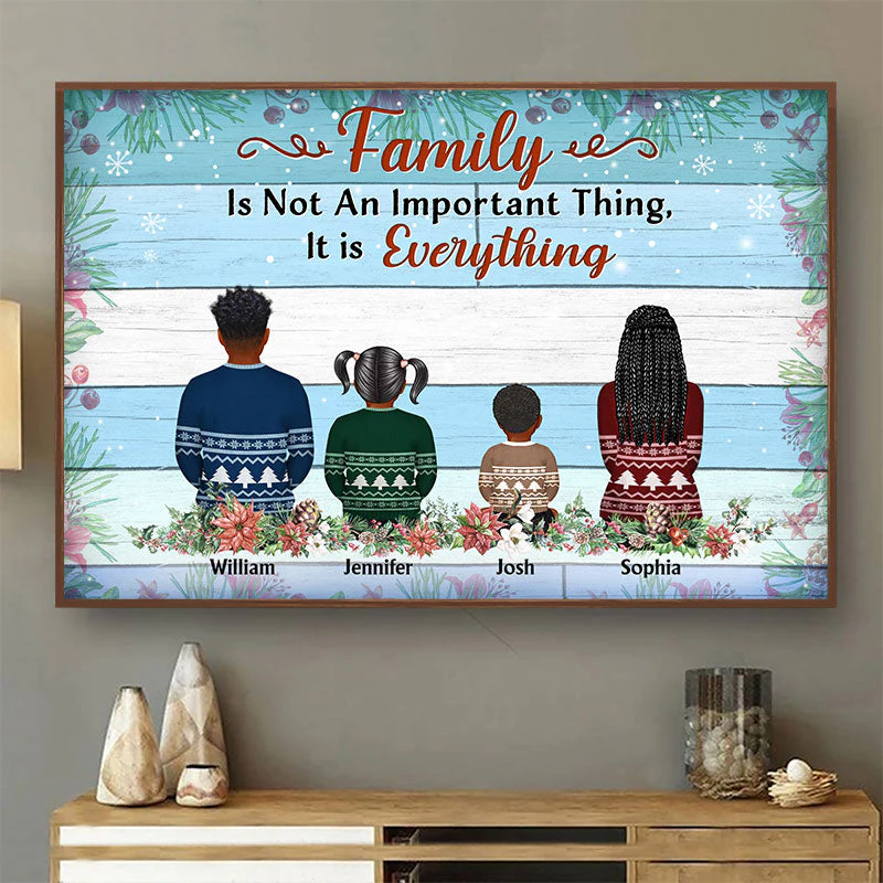 Family Where Life Begins And Love Never Ends - Memorial Gift - Christmas Gift - Personalized Custom Poster - Image 2