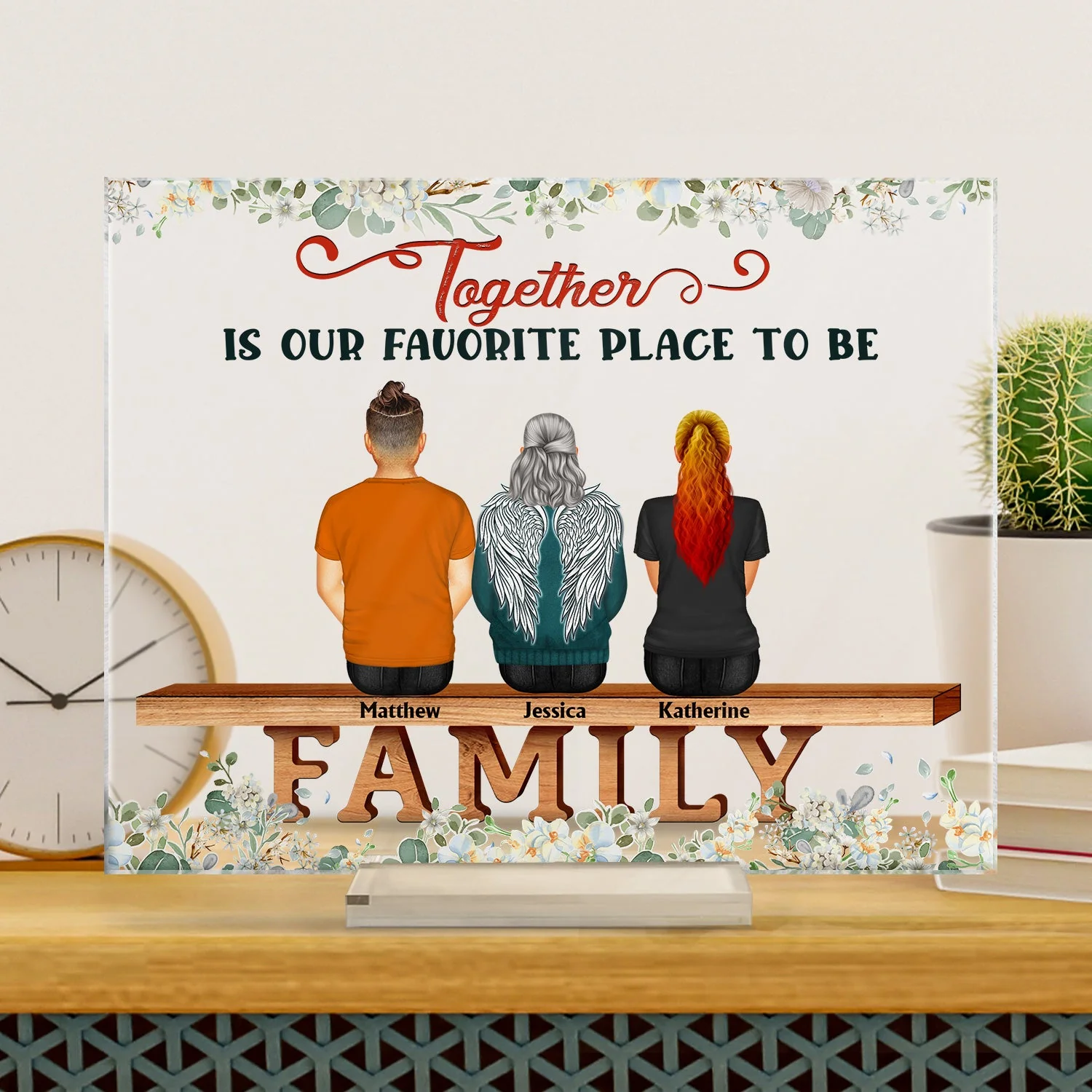 Family Where Life Begins And Love Never Ends - Memorial Gift - Family Gift - Personalized Custom Horizontal Rectangle Acrylic Plaque - Image 3