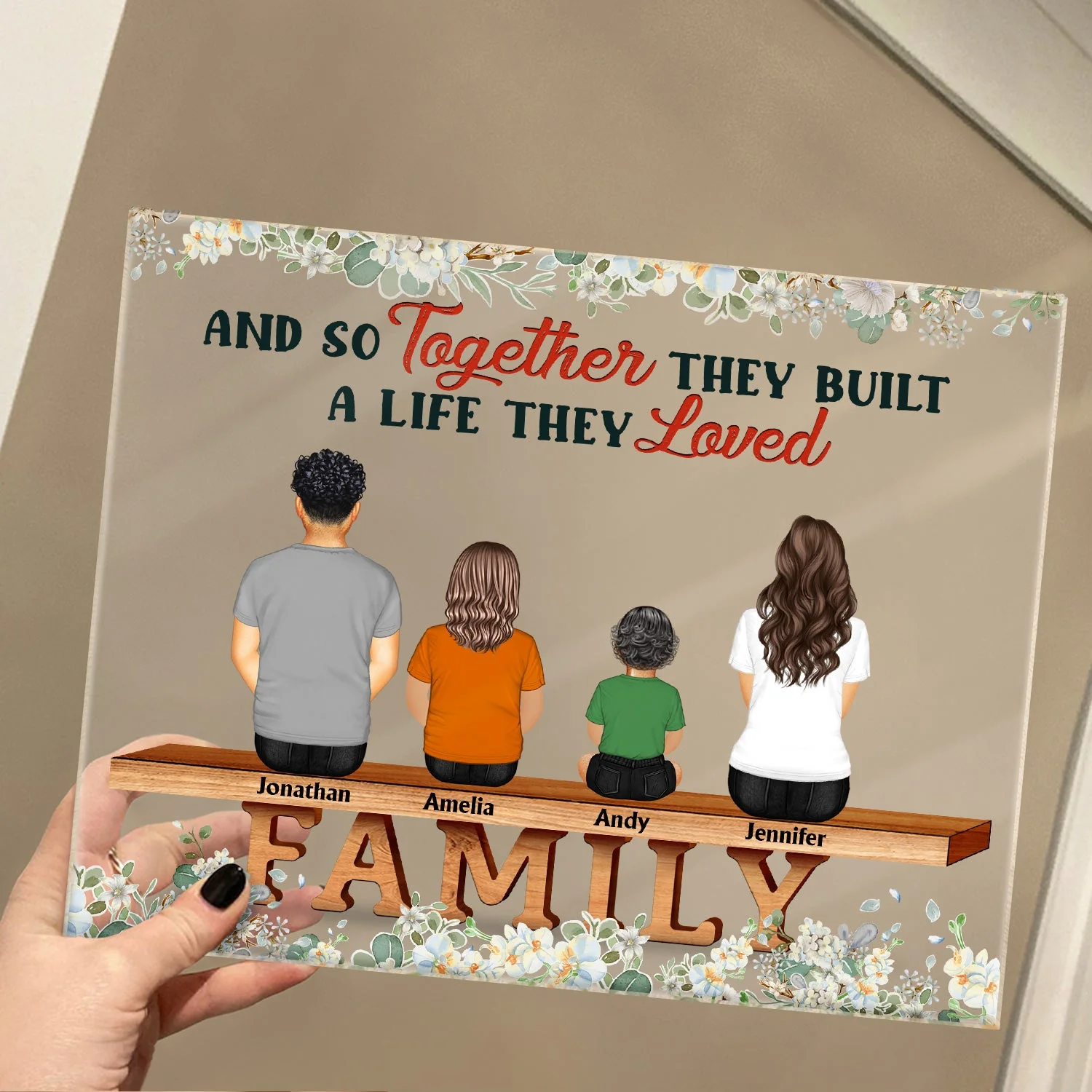 Family Where Life Begins And Love Never Ends - Memorial Gift - Family Gift - Personalized Custom Horizontal Rectangle Acrylic Plaque - Image 4