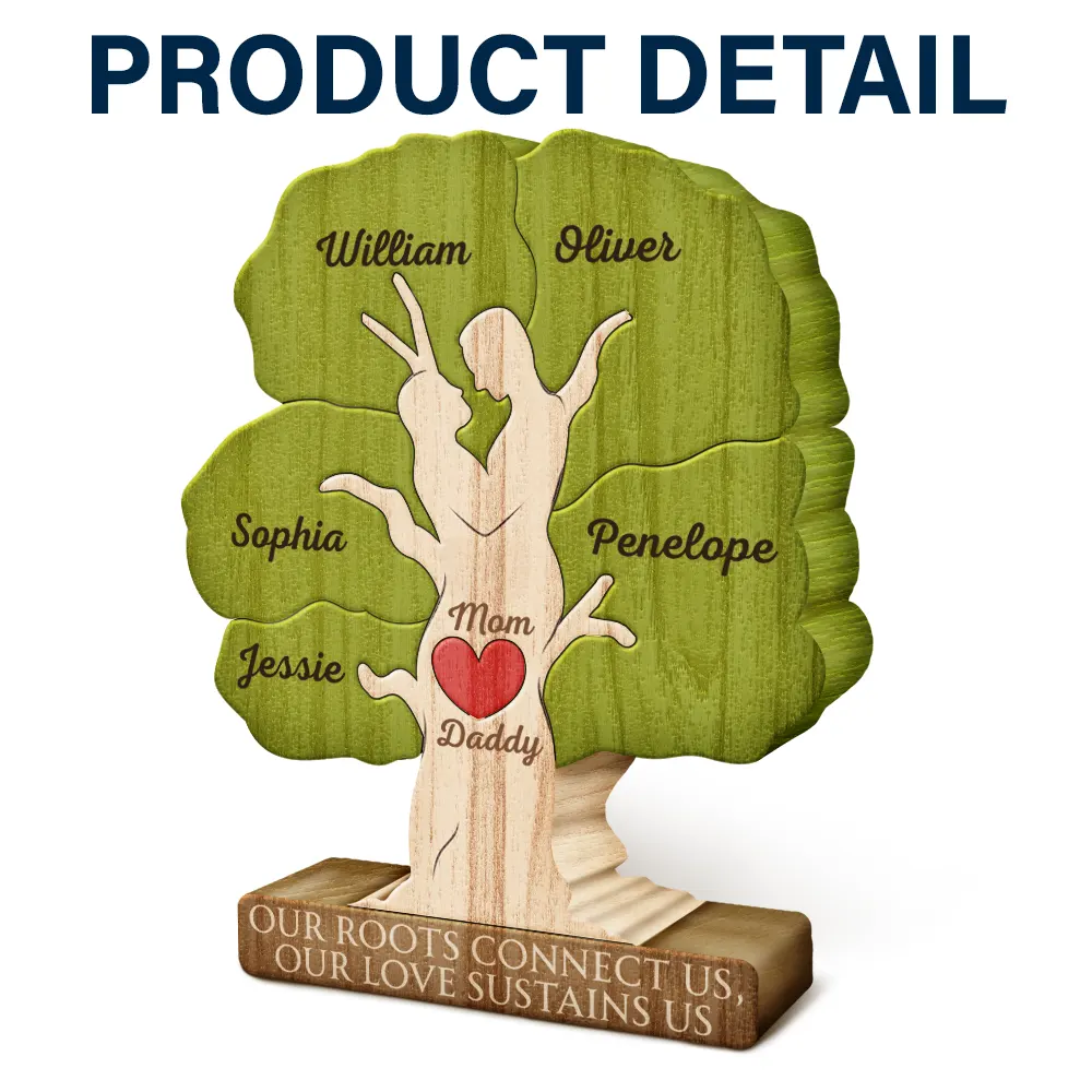 Family Where Life Begins And Love Never Ends - Personalized Custom Shaped Wooden Puzzle - Image 4