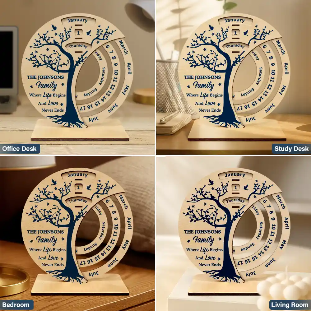 Family Where Life Begins - Personalized Spinning Perpetual Desk Calendar - Image 6