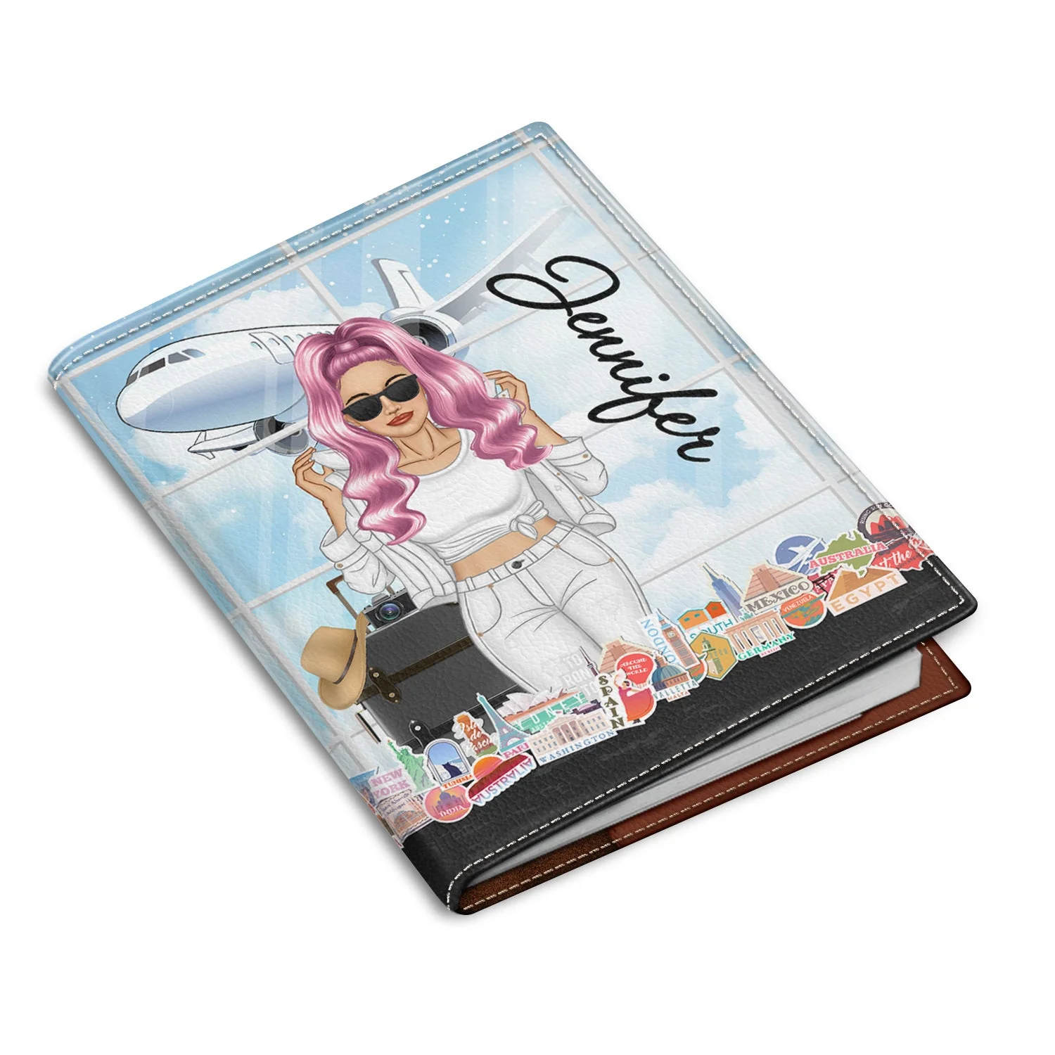 Fashion Girl Who Loves Traveling - Personalized Custom Passport Cover, Passport Holder - Image 2