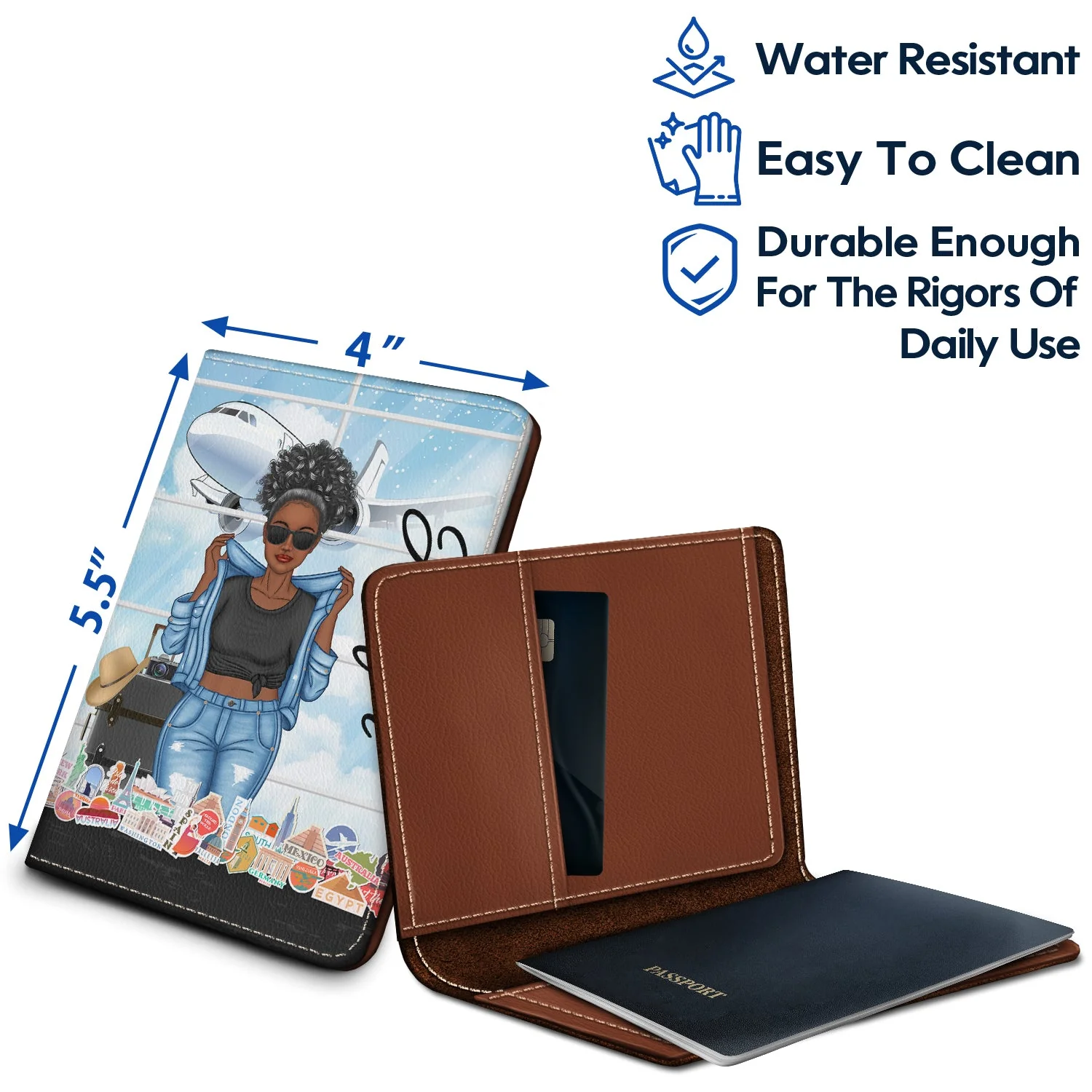 Fashion Girl Who Loves Traveling - Personalized Custom Passport Cover, Passport Holder - Image 4