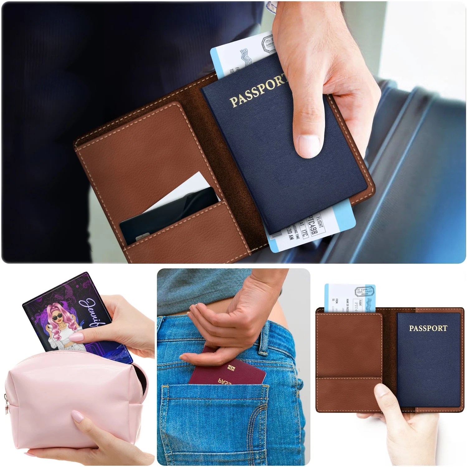 Fashion Zodiac Sign Girls My Horoscope Said To Travel - Personalized Custom Passport Cover, Passport Holder - Image 5