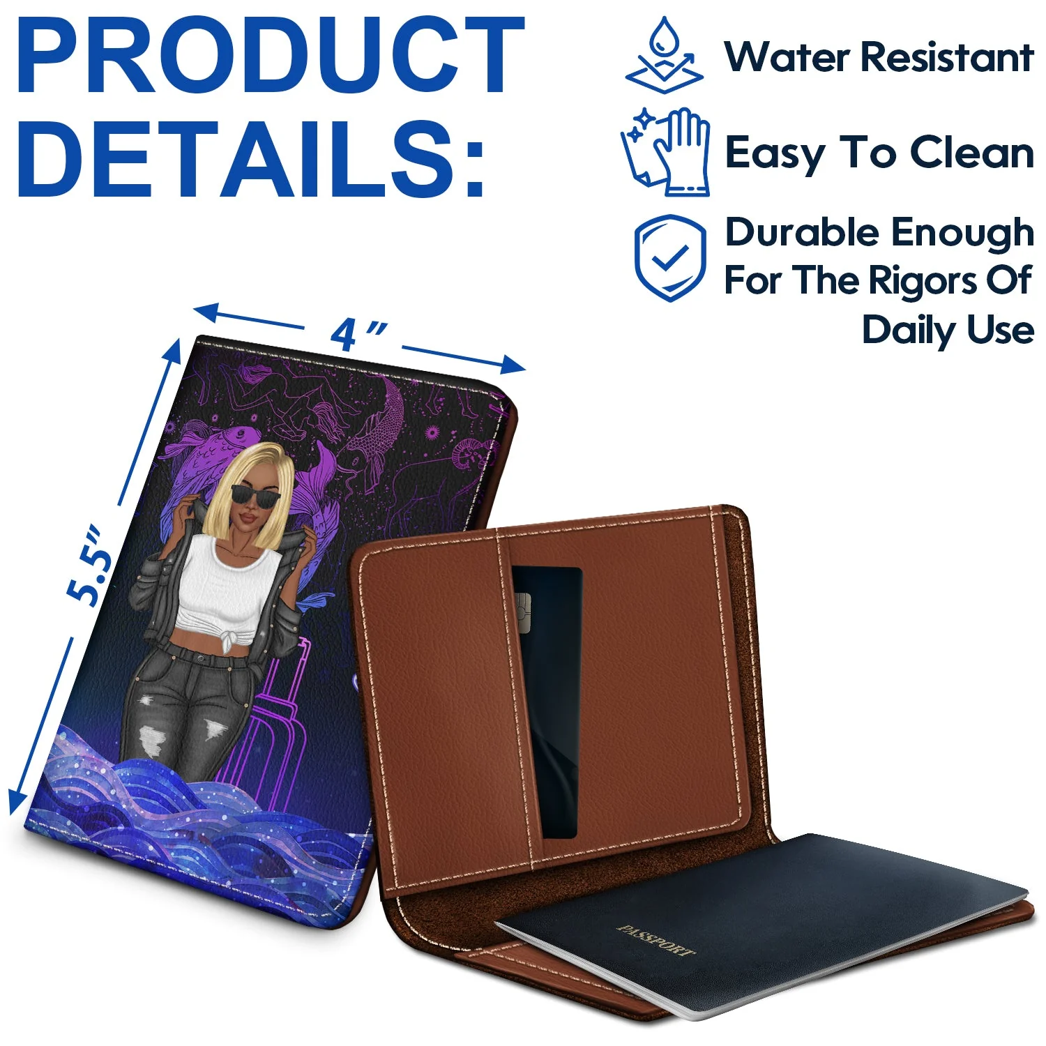 Fashion Zodiac Sign My Horoscope Said To Travel - Personalized Custom Passport Cover, Passport Holder - Image 4
