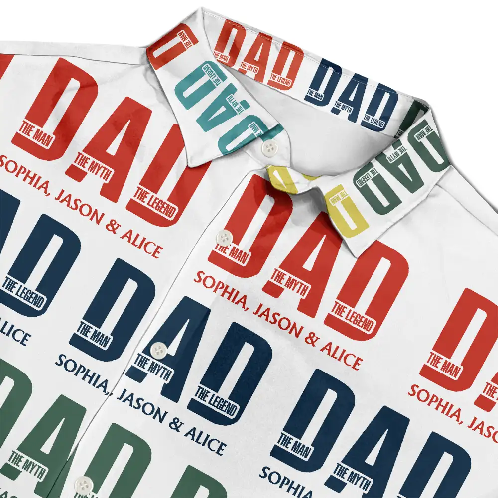 Father Dad The Man The Myth The Legend - Personalized Hawaiian Shirt - Image 4