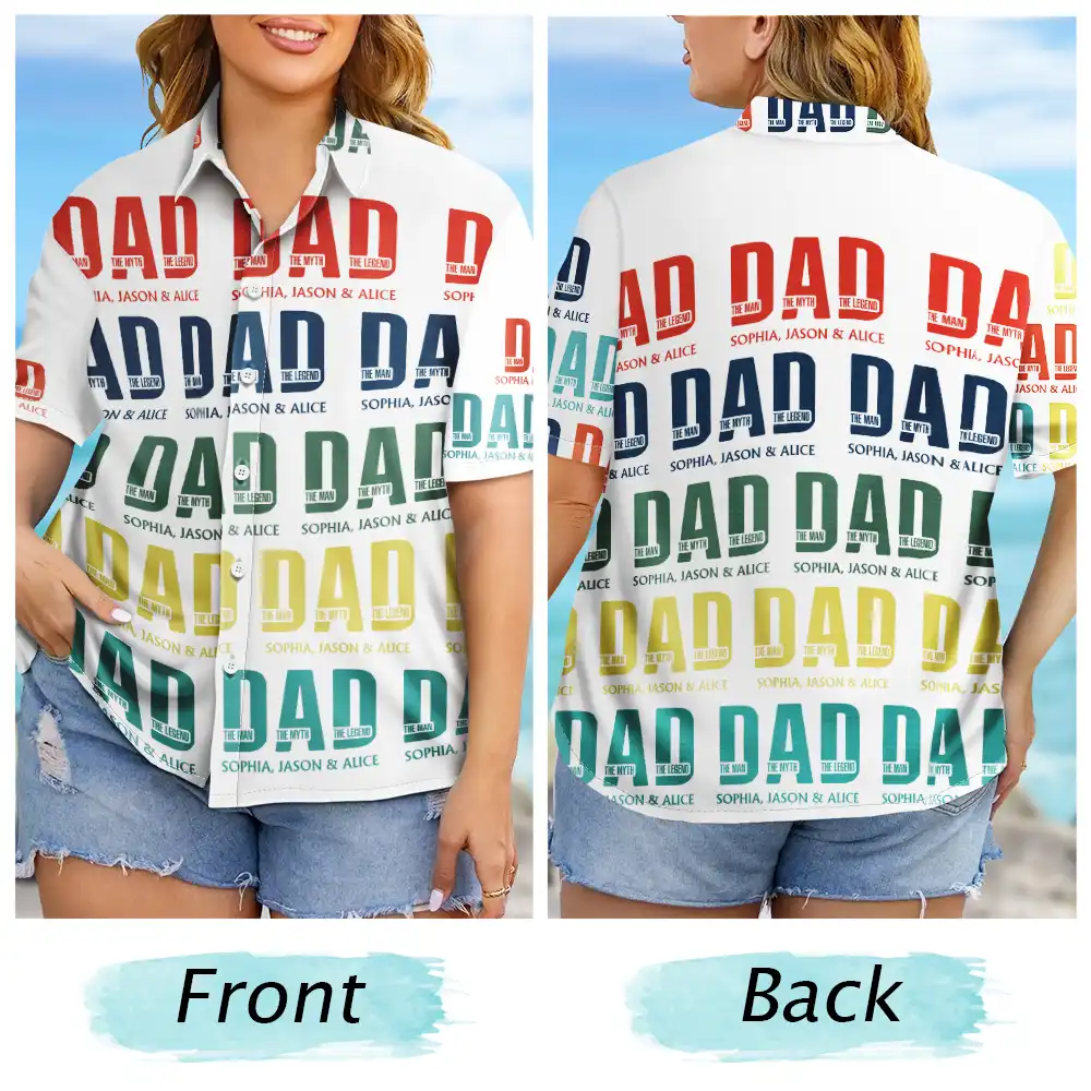 Father Dad The Man The Myth The Legend - Personalized Hawaiian Shirt - Image 6