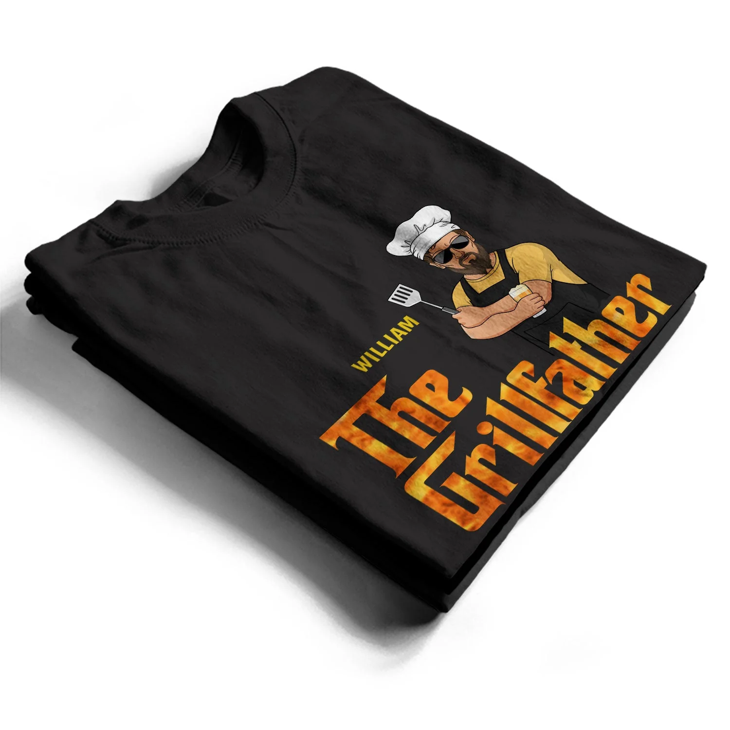 Father Grilling The Grillfather - Gift For Father - Personalized Custom T Shirt - Image 2