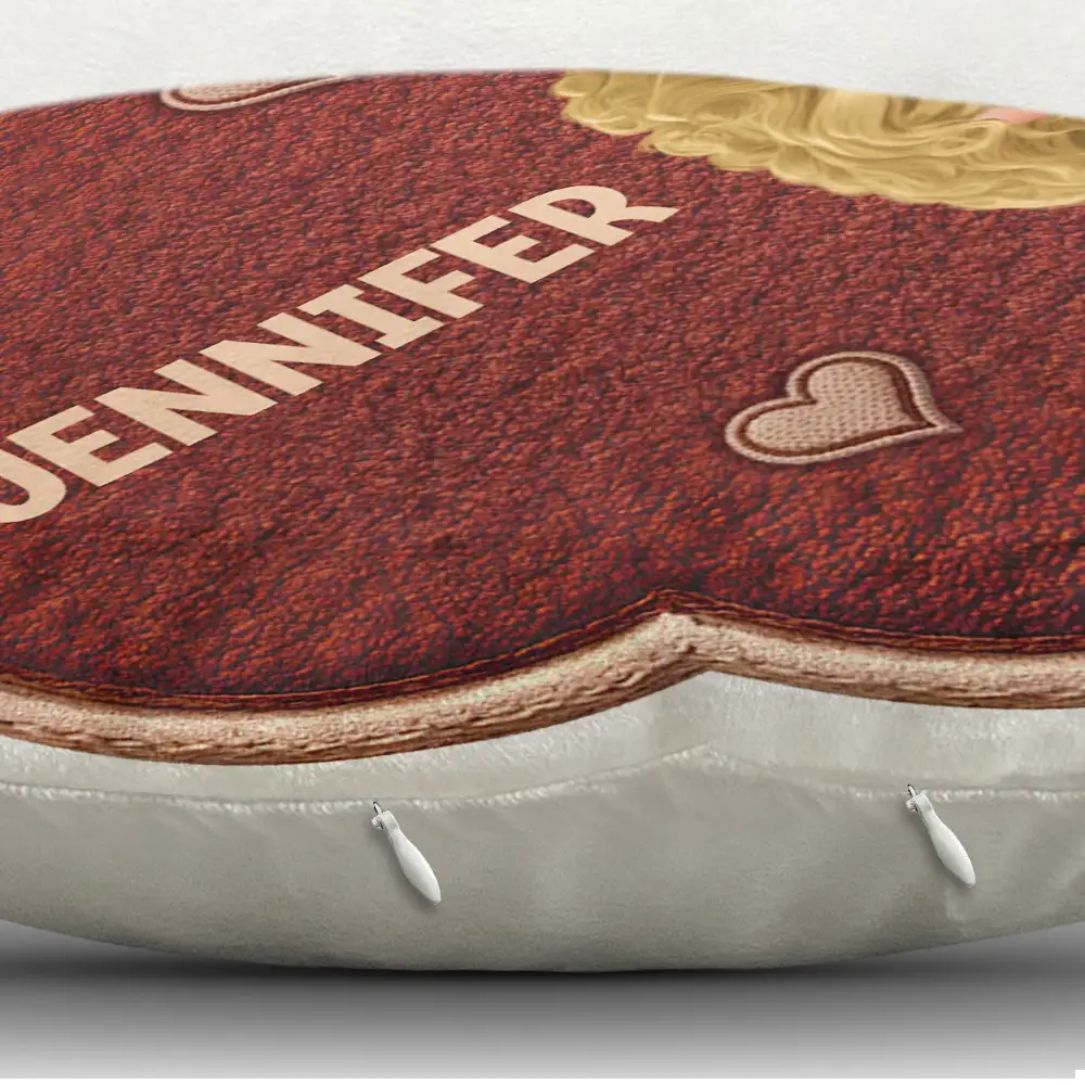 Faux Embroidery Effect Grandkids Spoiled Here - Personalized Custom Shaped Pillow - Image 4