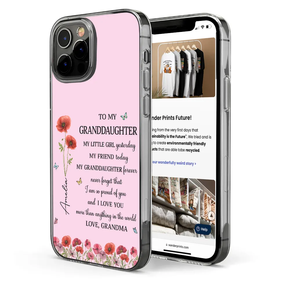 Faux Pressed Birth Flower My Daughter Forever - Personalized Clear Phone Case - Image 4
