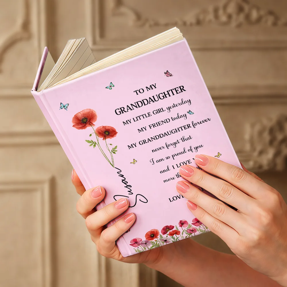 Faux Pressed Birth Flower My Daughter Forever - Personalized Hardcover Journal - Image 5
