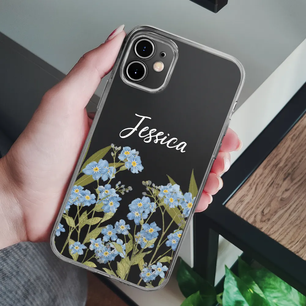 Faux Pressed Birth Flower - Personalized Clear Phone Case - Image 6