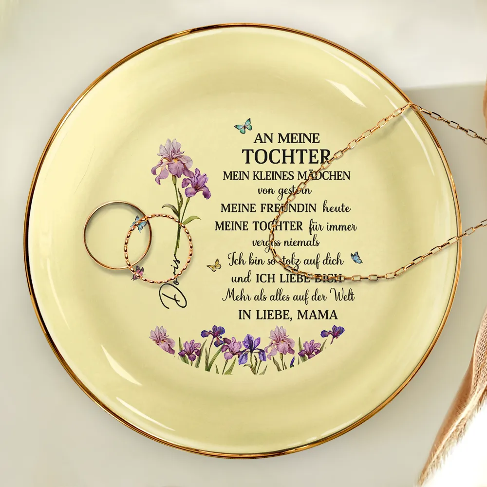 Faux-Pressed Geburtsblume Meine Tochter Für Immer - Personalisierte Schmuckschale - Image 4