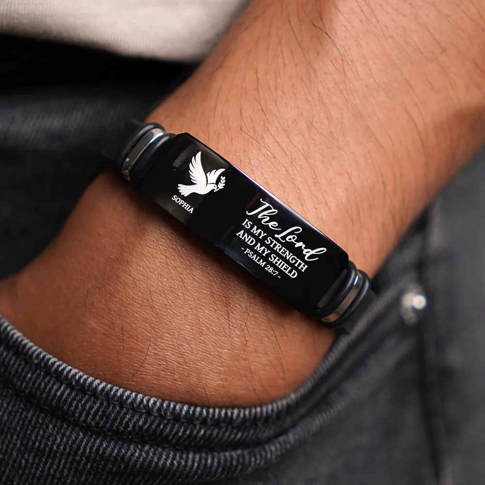 Favorite Bible And Christian Symbol - Personalized Engraved Bracelet - Image 2