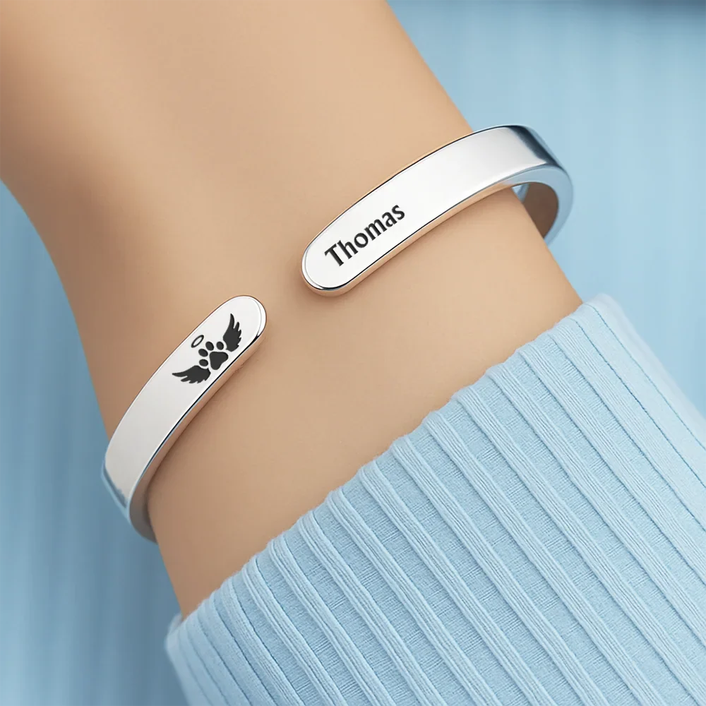 Favorite Hello Hardest Goodbye - Personalized Bangle Bracelet Cuff - Image 4