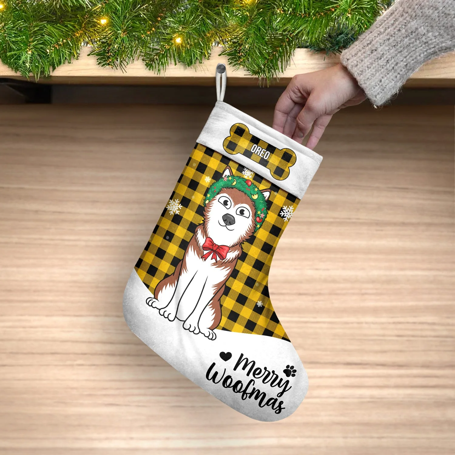 Feliz Navidog Merry Woofmas Funny Cartoon Dogs - Christmas Gift For Dog Lovers - Personalized Christmas Stocking - Image 3