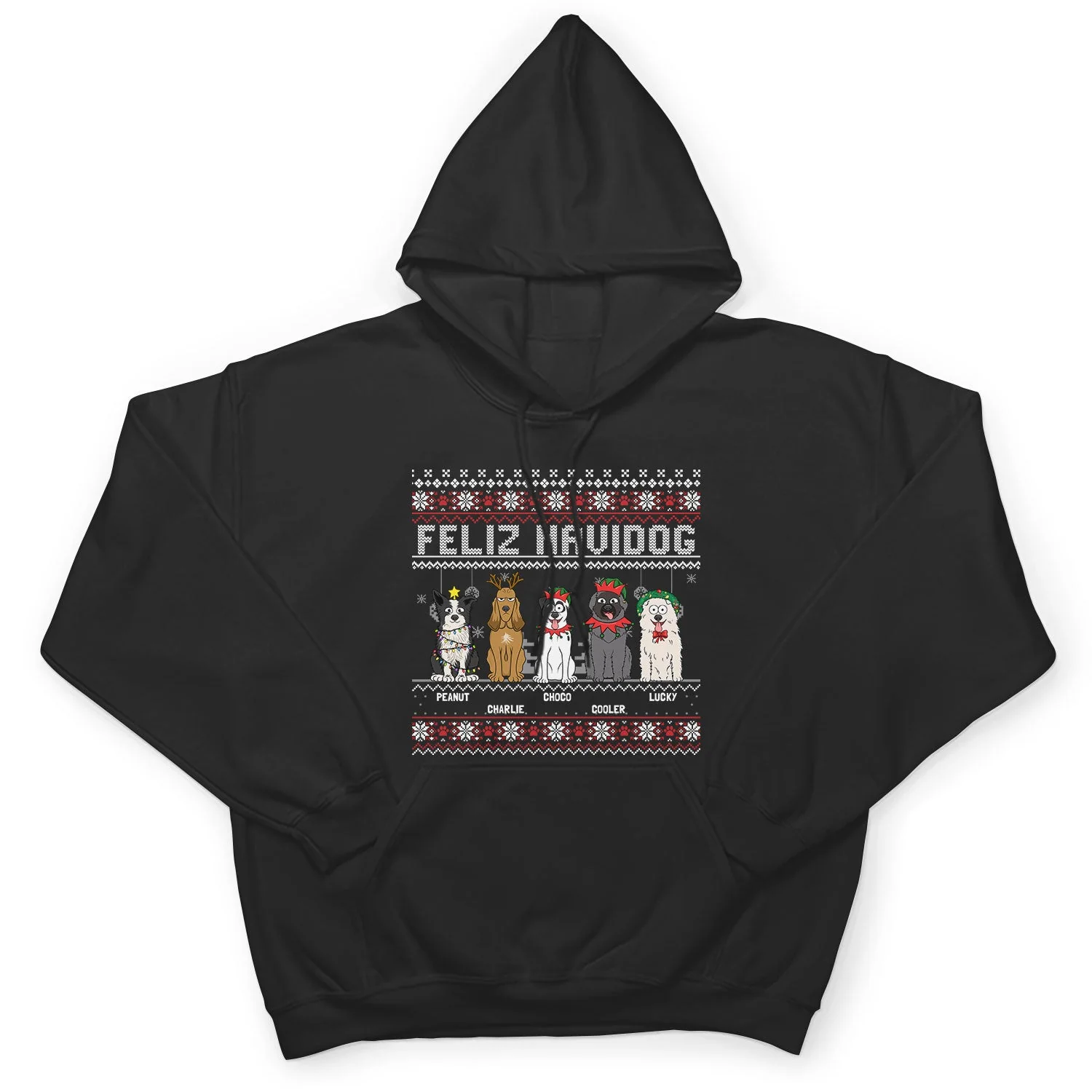 Feliz Navidog Merry Woofmas Funny Cartoon Dogs - Christmas Gift For Dog Lovers - Personalized Sweatshirt - Image 5