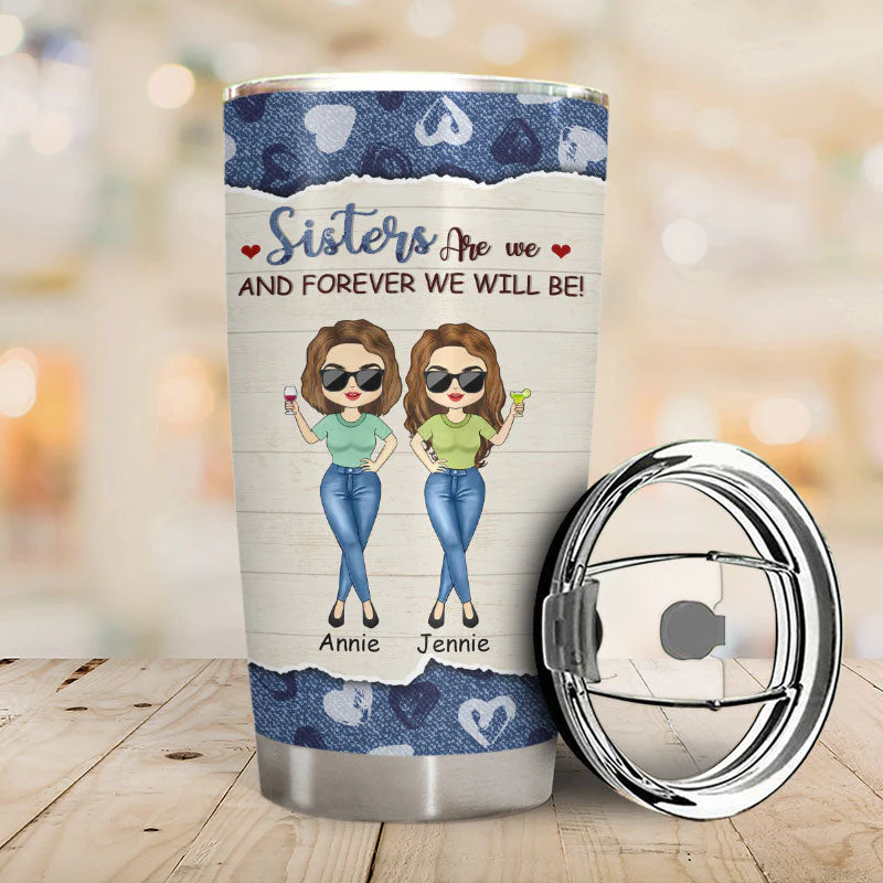 Fight A Bear For You - Gift For Sister - Personalized Custom Tumbler - Image 2