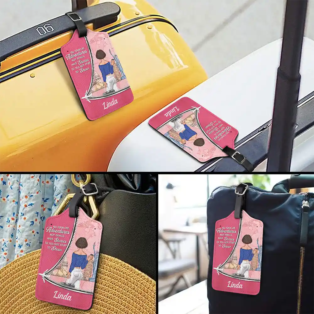 Fill Your Life With Adventures - Personalized Luggage Tag - Image 3