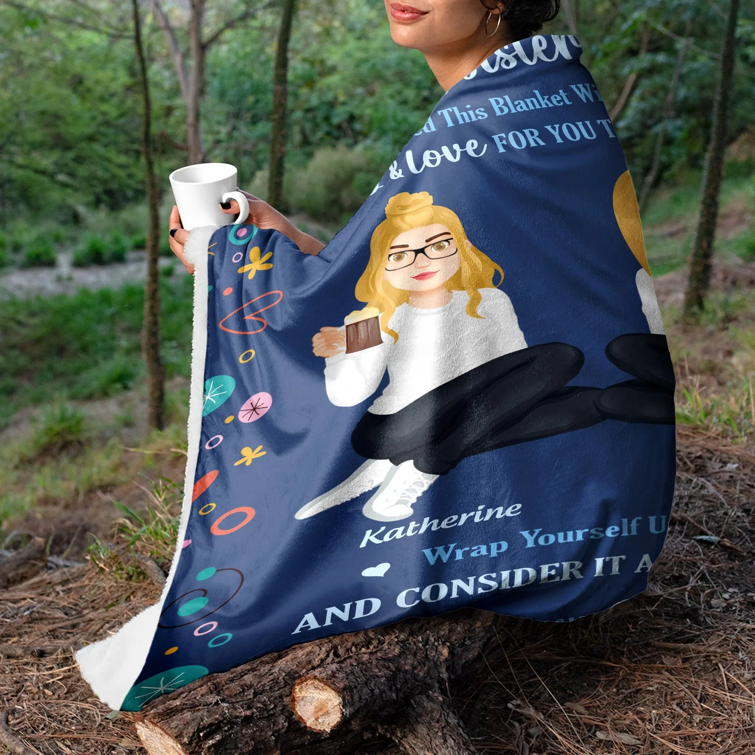 Filled This Blanket With Hugs And Love - Gift For Sisters, Siblings - Personalized Fleece Blanket - Image 3