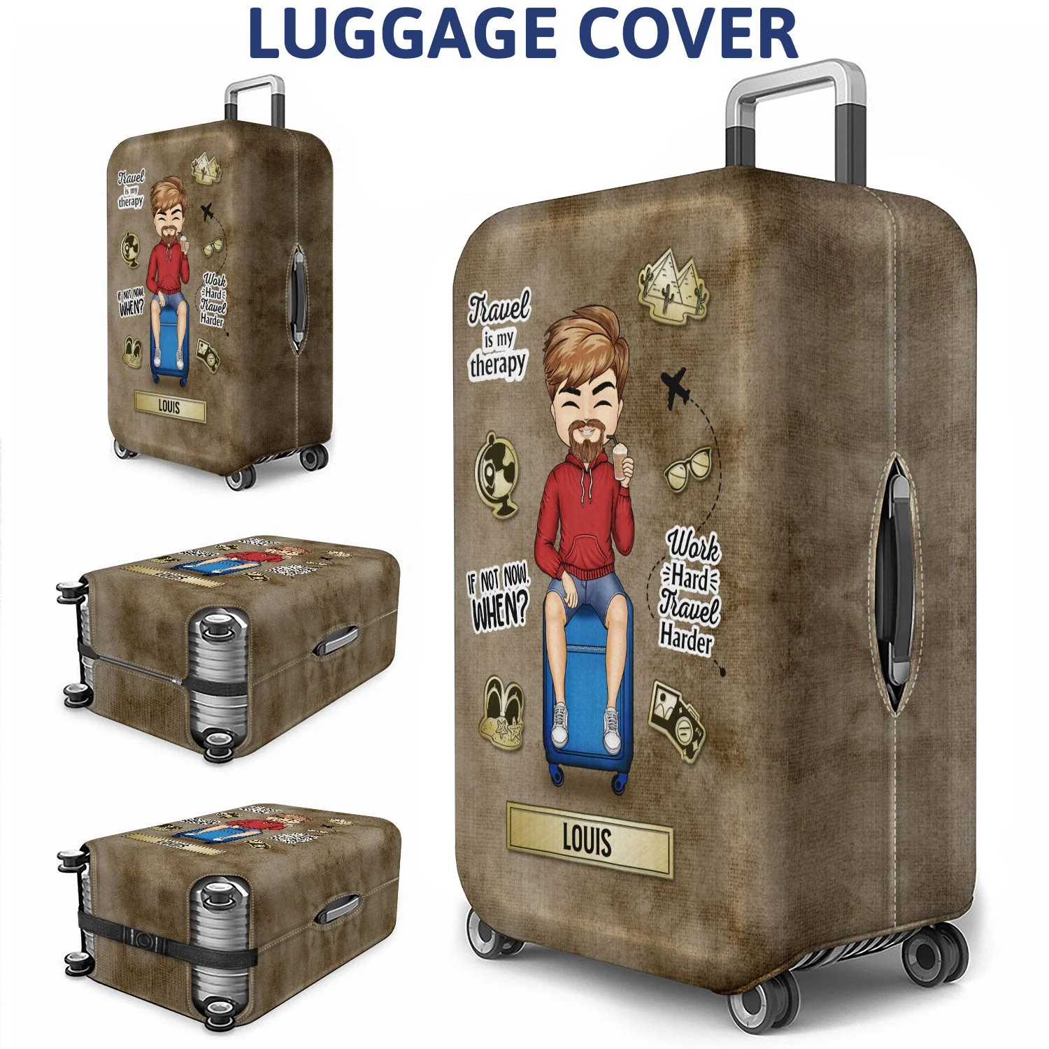 Find What You Love And Let It Save You - Birthday Gift For Him, Her, Traveling, Vacation Lovers - Personalized Custom Luggage Cover - Image 3