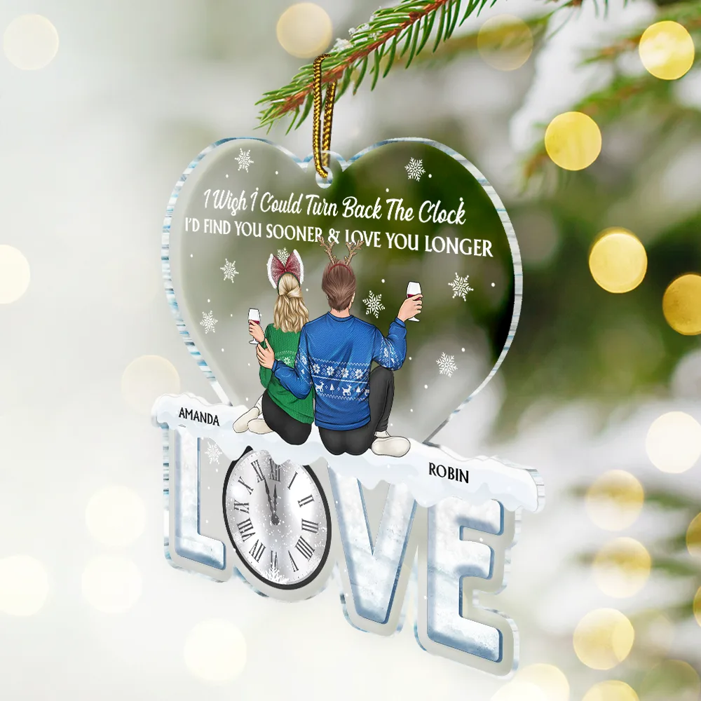 Find You Sooner And Love You Longer Couple - Personalized Custom Shaped Acrylic Ornament - Image 2