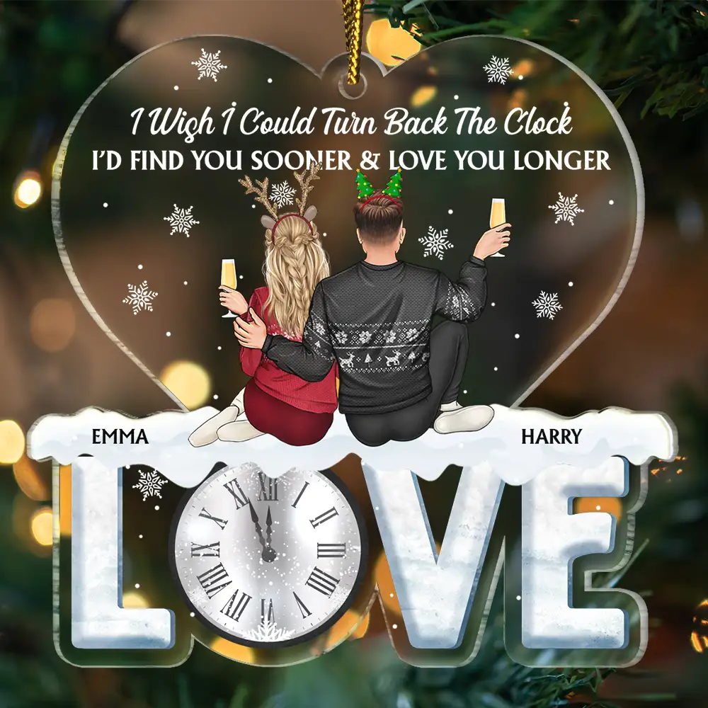 Find You Sooner And Love You Longer Couple - Personalized Custom Shaped Acrylic Ornament - Image 3