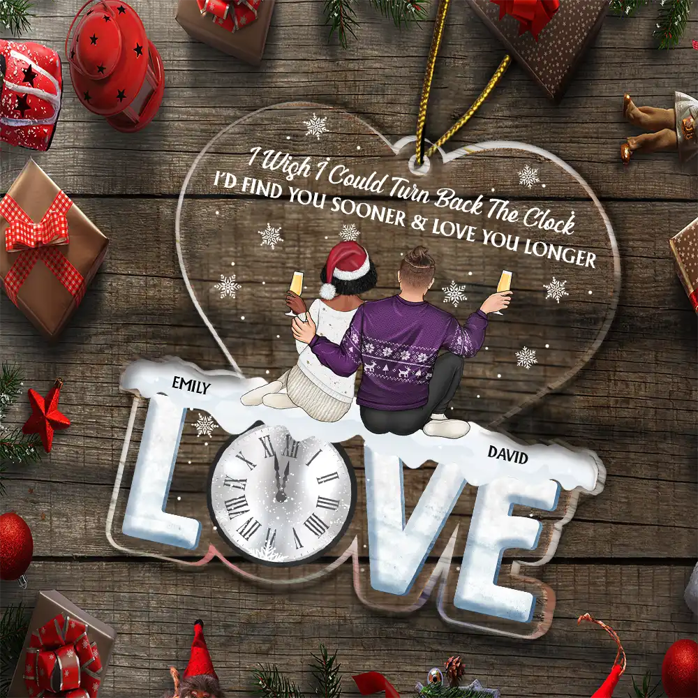 Find You Sooner And Love You Longer Couple - Personalized Custom Shaped Acrylic Ornament - Image 5