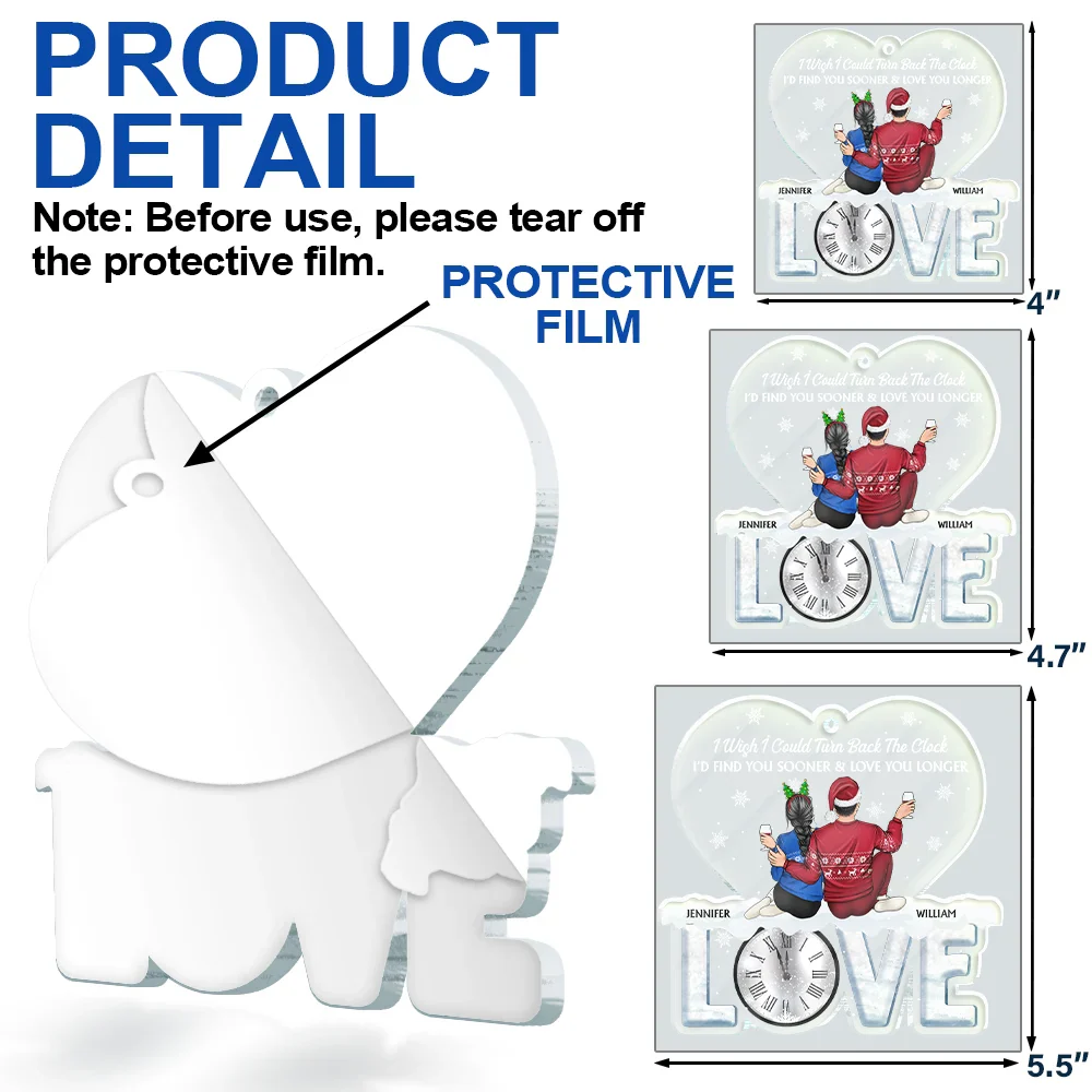 Find You Sooner And Love You Longer Couple - Personalized Custom Shaped Acrylic Ornament - Image 6